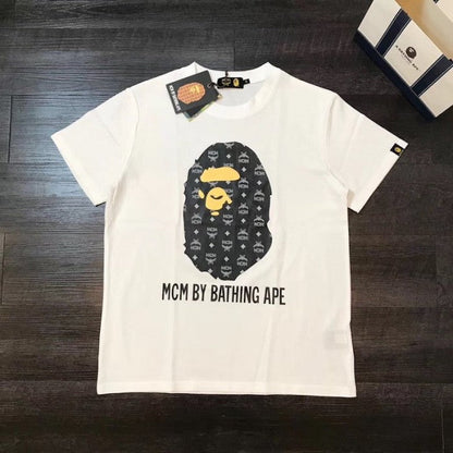 MCM x BAPE BY BATHING Tee White & Black