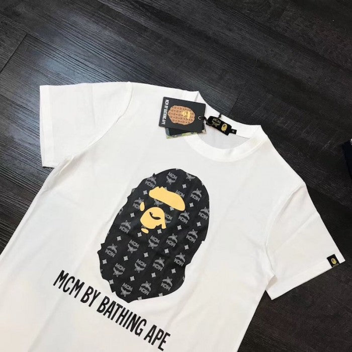 MCM x BAPE BY BATHING Tee White & Black