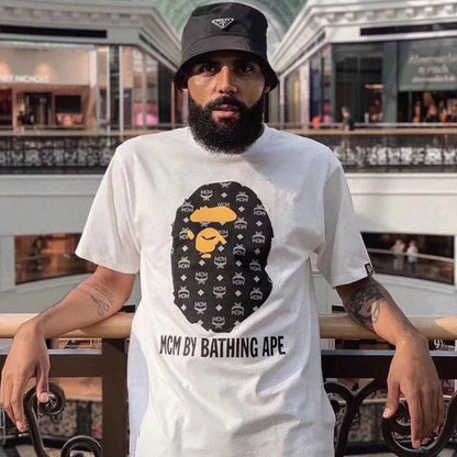 MCM x BAPE BY BATHING Tee White & Black