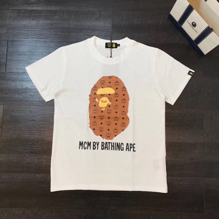 MCM x BAPE BY BATHING Tee White & Tan