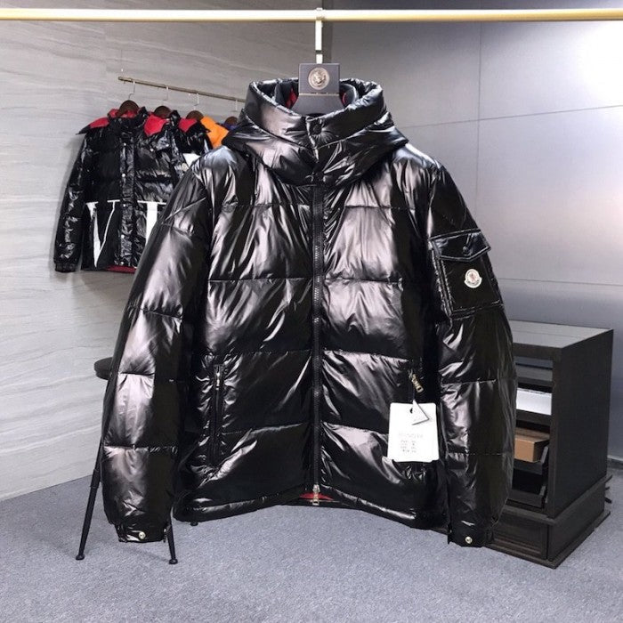 Mon Montbeliard Down quilted nylon laque jacket black