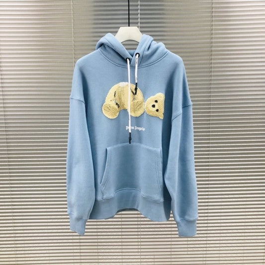 Palm Angels Bear Hoodies Blue