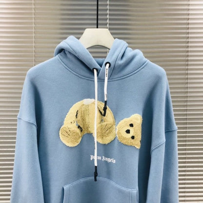 Palm Angels Bear Hoodies Blue