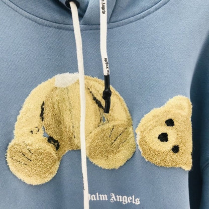 Palm Angels Bear Hoodies Blue