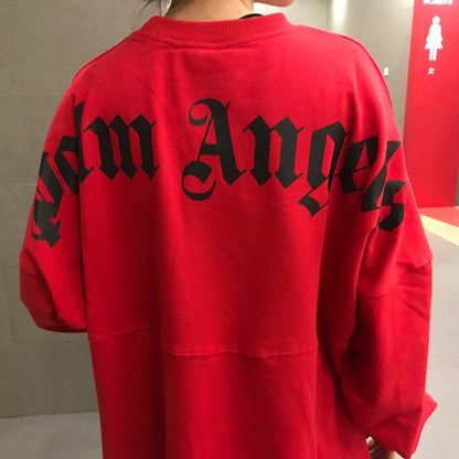 Palm Angels Logo Long Sleeves Red