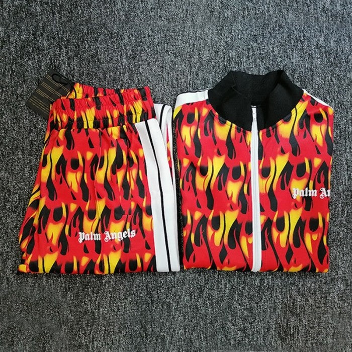 Palm Angels Burning Flames Track Jacket & Pants Tracksuit