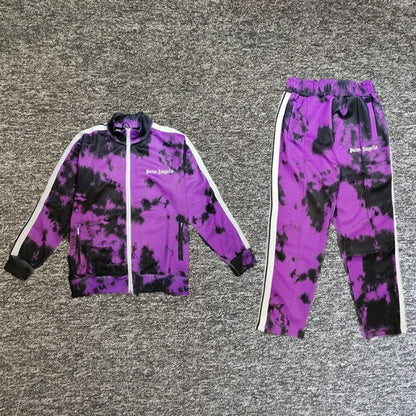 Palm Angels Tie Dye Track Jacket & Pants Tracksuit Purple