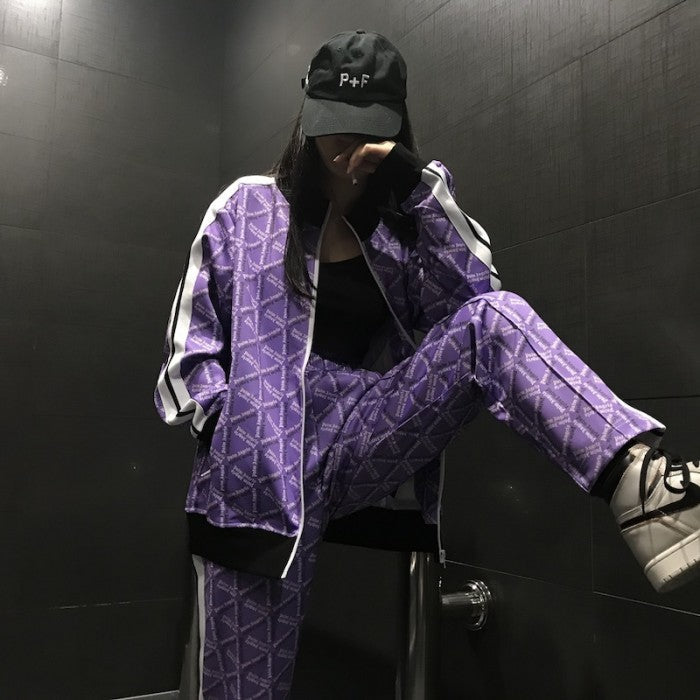 Palm Angels Classic Track Jacket & Pants Tracksuit Stripe Purple