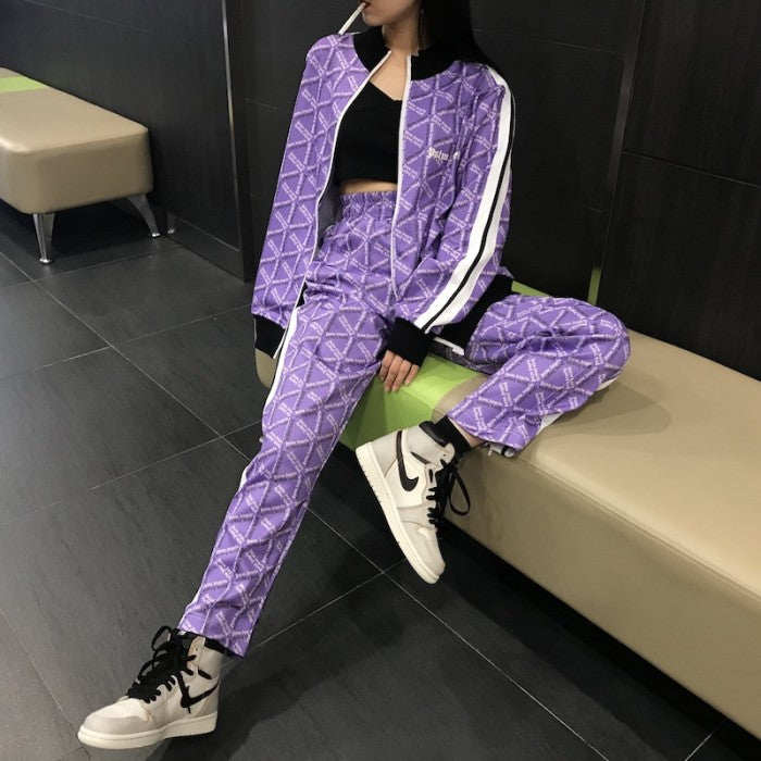 Palm Angels Classic Track Jacket & Pants Tracksuit Stripe Purple