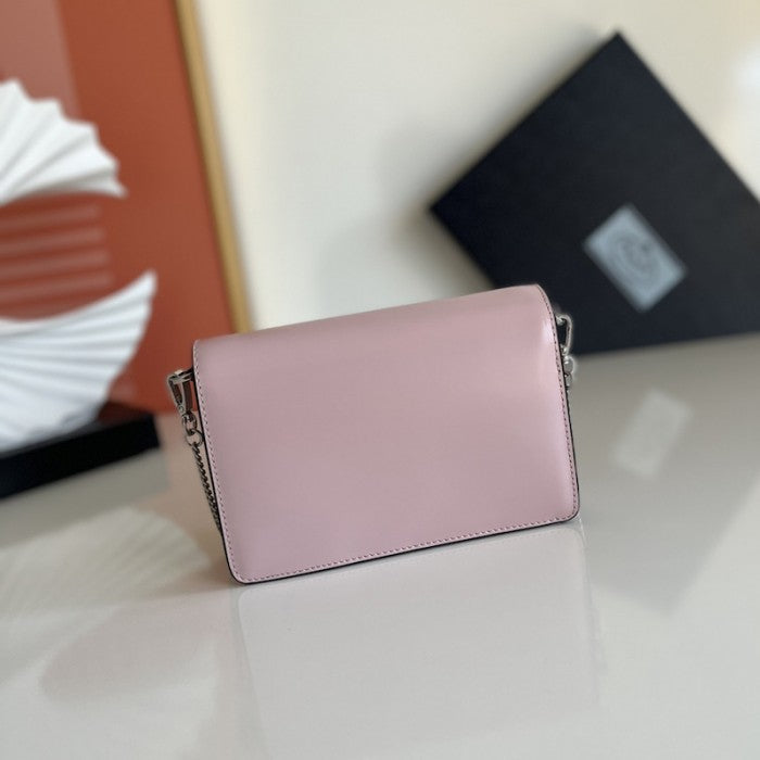 Prada Brushed leather shoulder bag Pink