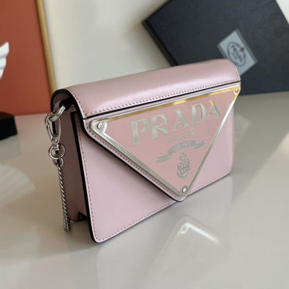 Prada Brushed leather shoulder bag Pink