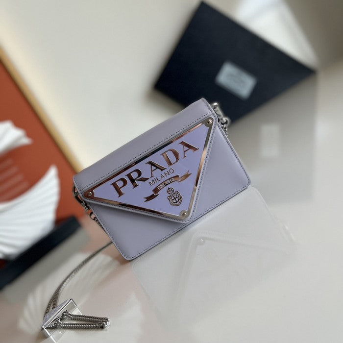 Prada Brushed leather shoulder bag Purple