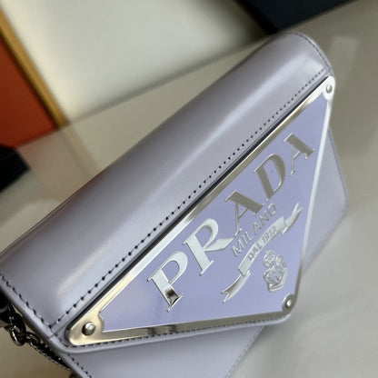 Prada Brushed leather shoulder bag Purple