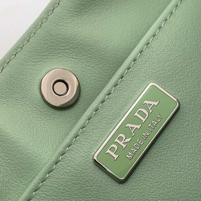 Prada Cleo brushed leather shoulder bag Green