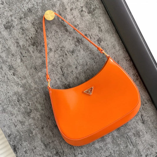 Prada Cleo brushed leather shoulder bag Orange