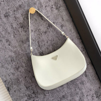 Prada Cleo brushed leather shoulder bag White