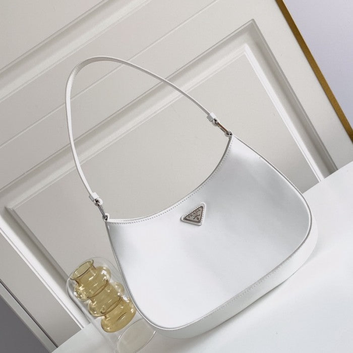 Prada Cleo brushed leather shoulder bag White