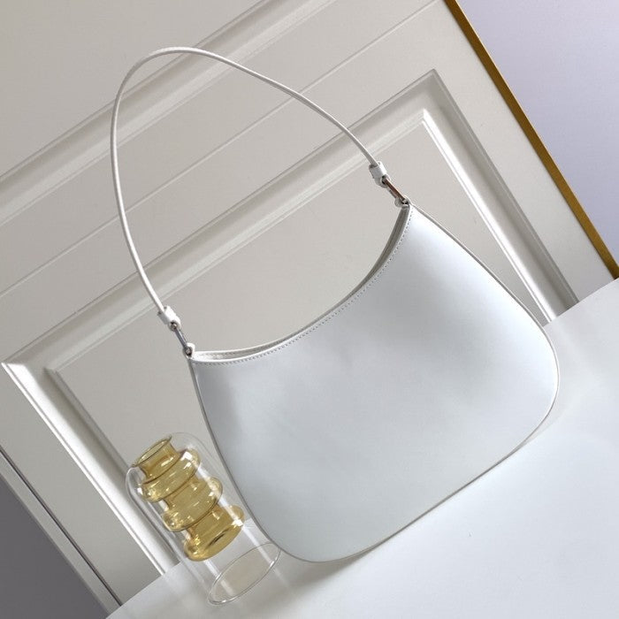 Prada Cleo brushed leather shoulder bag White