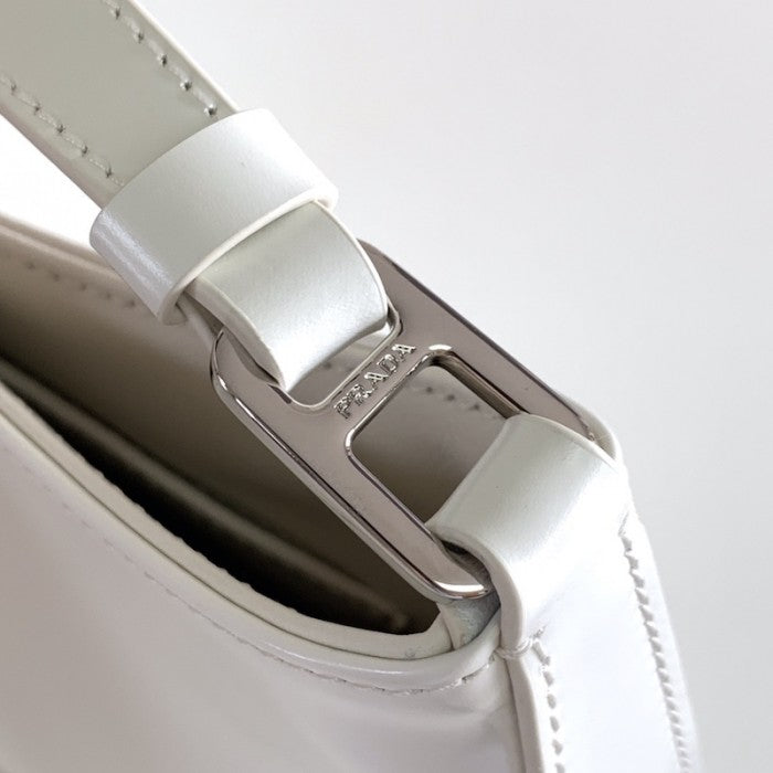 Prada Cleo brushed leather shoulder bag White