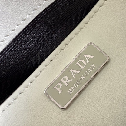 Prada Cleo brushed leather shoulder bag White