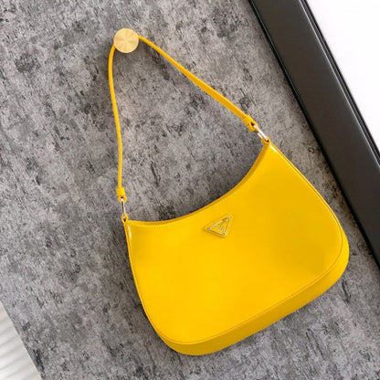 Prada Cleo brushed leather shoulder bag Yellow