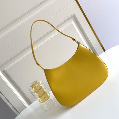 Prada Cleo brushed leather shoulder bag Yellow