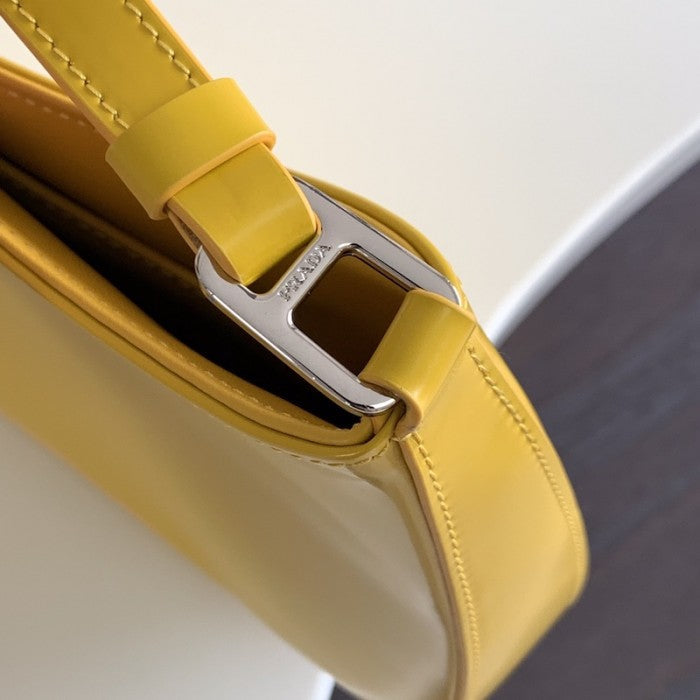 Prada Cleo brushed leather shoulder bag Yellow