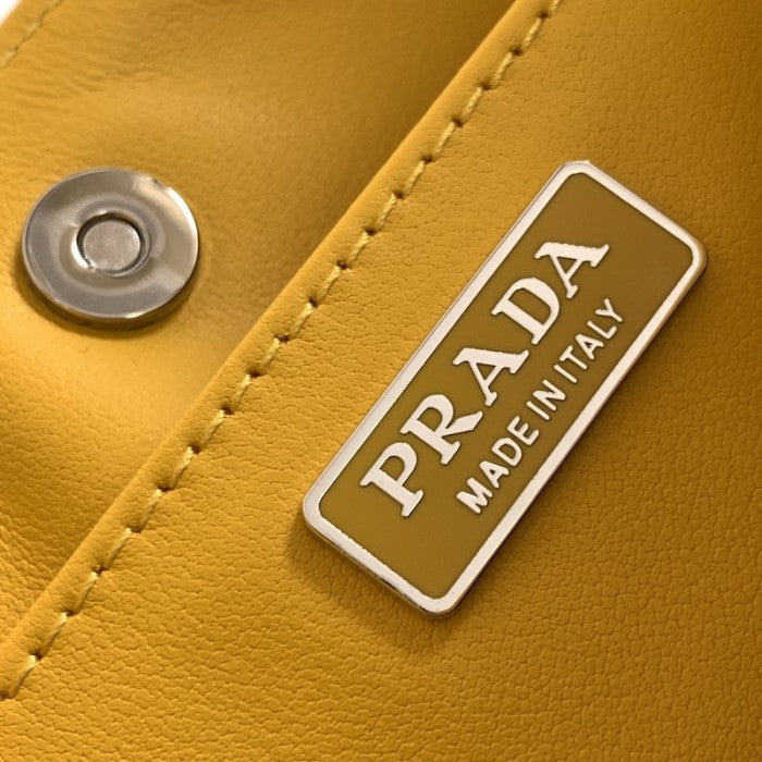 Prada Cleo brushed leather shoulder bag Yellow