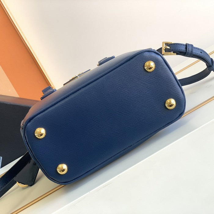 Prada Galleria Saffiano leather mini bag Dark Blue