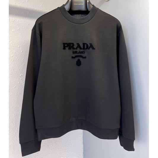 Prada Oversized cotton jersey logo sweatshirt Black