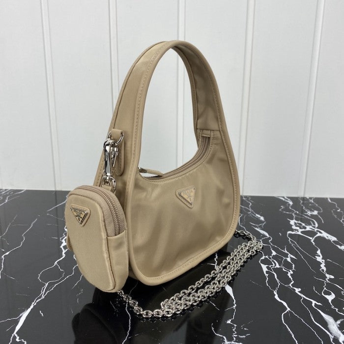 Prada Re-Edition 2005 nylon 3 in 1 shoulder bag beige