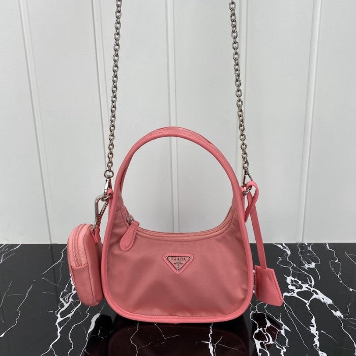 Prada Re-Edition 2005 nylon 3 in 1 shoulder bag pink