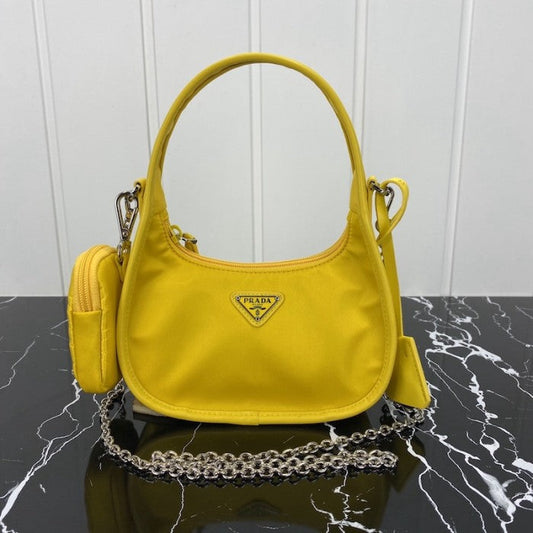 Prada Re-Edition 2005 nylon 3 in 1 shoulder bag yellow