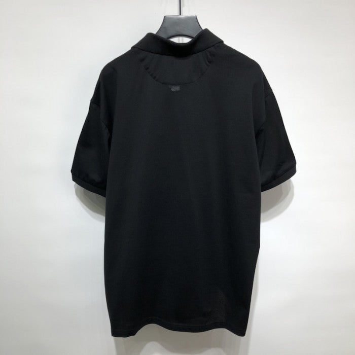 Prada Short-sleeved pocket cotton polo shirt Black