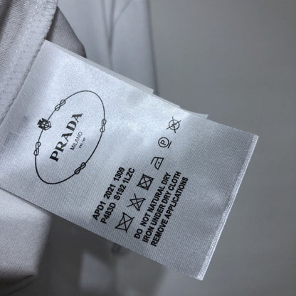 Prada Cotton T-shirt with nylon pocket White