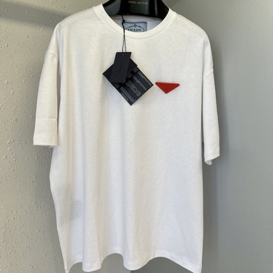 Prada triangle-logo jersey T-shirt White