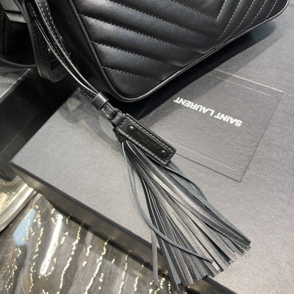 Saint Laurent Lou Camera Bag in Quilted Leather Black / Black