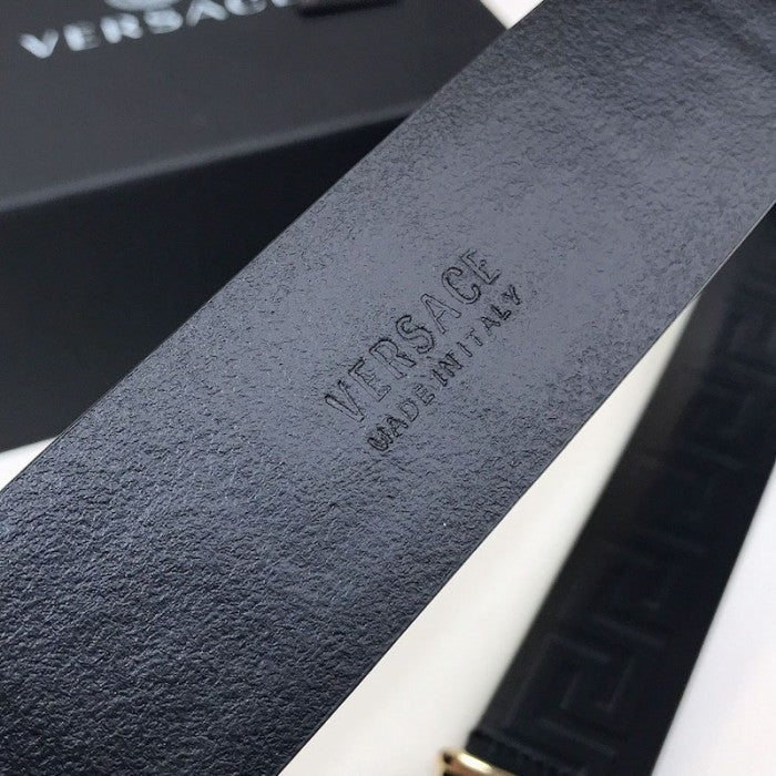 Versace Greca Embossed Leather Belt