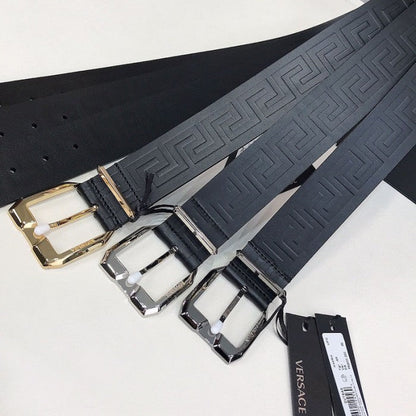 Versace Greca Embossed Leather Belt