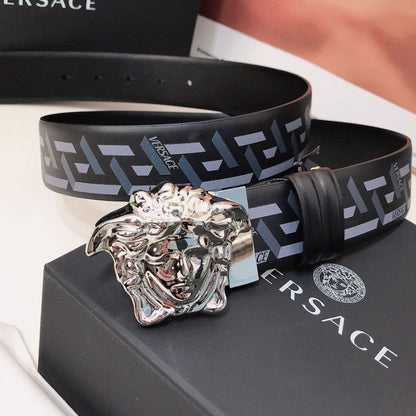 Versace La Medusa La Greca Reversible Belt Black