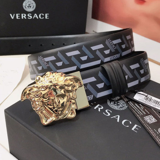 Versace La Medusa La Greca Reversible Belt Black