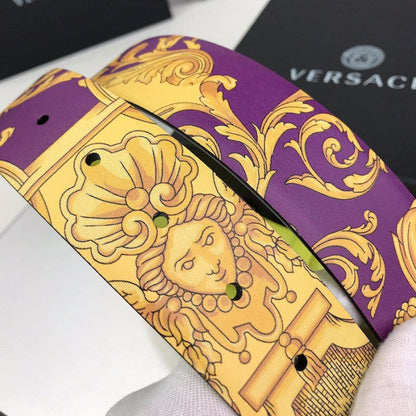 Versace La Medusa Royal Rebellion Belt Oark Orchid Sun Citron