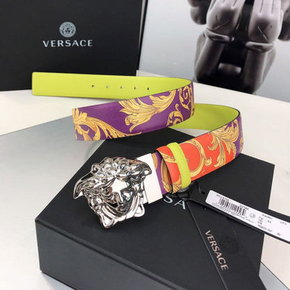 Versace La Medusa Royal Rebellion Belt Oark Orchid Sun Citron