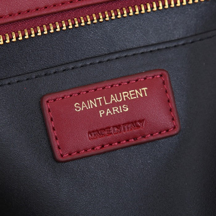 Saint Laurent Classic Cabas Y-Ligne Leather Tote Bag Red