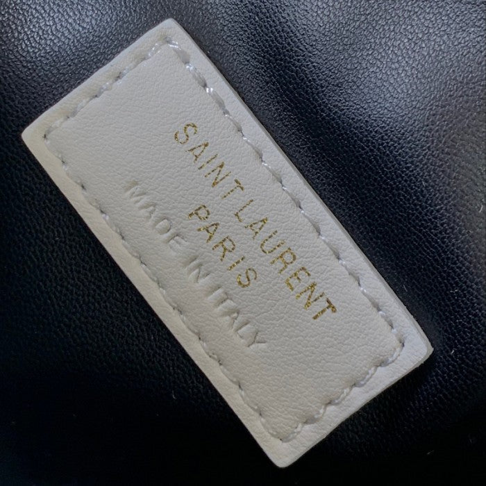 YSL Saint Laurent gaby zipped pouch in quilted lambskin White