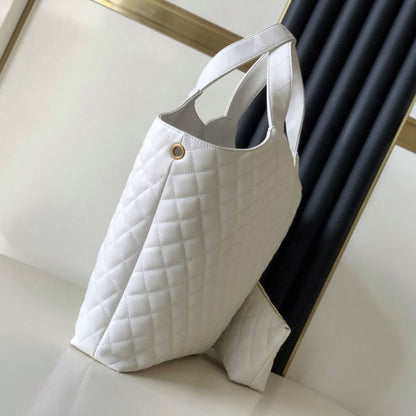 YSL Saint Laurent icare maxi shopping bag in quilted lambskin White