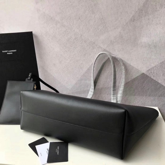 Saint Laurent Shopping Bag in Supple Leather Black