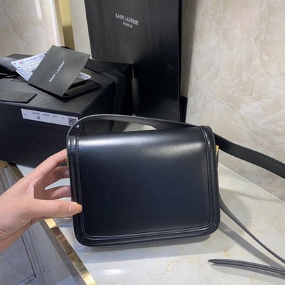 Saint Laurent Solferino Small Satchel in Box Leather Black