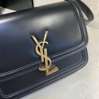 Saint Laurent Solferino Small Satchel in Box Leather Black