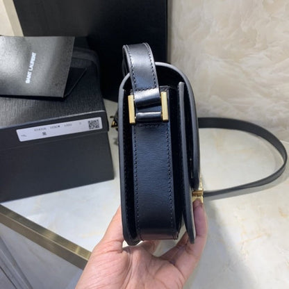 Saint Laurent Solferino Small Satchel in Box Leather Black